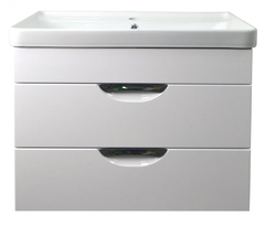 Тумба с раковиной Loranto Стиль 70/2 Соло 70 см подвесная, раковина Monte 70, белый, CS00070541