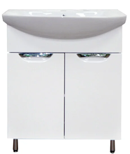 Тумба с раковиной Loranto Стиль 70 см напольная, с доводчиками, раковина Santek Балтика 70, белый, CS00067858