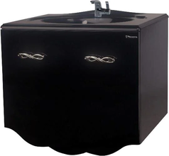 Тумба под раковину Bellezza ВЕРСАЛЬ 80, подвесная, 2 ящика 1 внутренний, цвет - черный