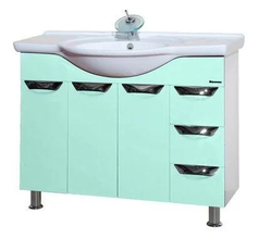 Тумба под раковину Bellezza БЕЛЛА 105 ЛЮКС, напольная, с бельевой корзиной, цвет - салатовый