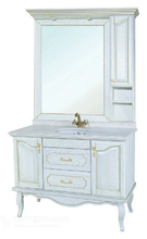 Тумба под раковину Bellezza Рим 110, напольная, цвет белый с патиной золото