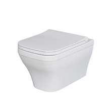 Подвесной унитаз Ambassador Benefit 203T20001R-202T20001S, безободковый, с сиденьем микролифт, цвет белый глянцевый