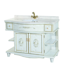 Тумба под раковину Bellezza Аврора 115, напольная, цвет белый патина золото