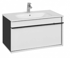 Тумба под раковину Roca Aneto 80 см, 7.8574.3.080.6, белая глянцевая, боковая сторона черная
