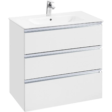 Тумба под раковину Roca The Gap 80 см, A857406806, 3 ящика, подвесная/напольная, белый глянцевый