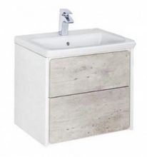 Тумба под раковину Roca Ronda 70 см ZRU9303003 подвесной, цвет бетон, белый глянцевый