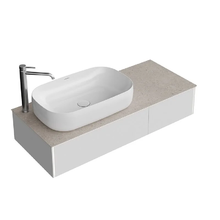 Тумба под раковину Kerama Marazzi Magica MA.120.2MGR.M, 120 см, с подсветкой, цвет утренний серый матовый