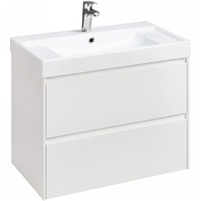 Тумба под раковину Roca Ona 80 см, A857630509, 2 ящика, подвесная, белый матовый