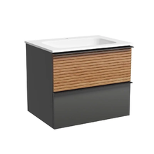 Тумба под раковину Sancos Delta 60 см, подвесная, цвет дуб красный/графит, DL60GR