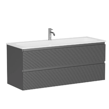 Тумба под раковину Sancos Folk FL120GS, 120 см, подвесная, с рельефным фасадом, цвет grey soft