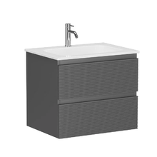 Тумба под раковину Sancos Folk FL60GS, 60 см, подвесная, с рельефным фасадом, цвет grey soft