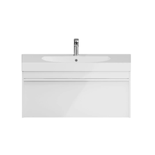 Тумба под раковину Kerama Marazzi Modula 100 см, подвесная, с ящиком, белая, MOD.100.1+1WHT