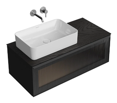 Тумба под раковину Kerama Marazzi Iconico IC.100.1.BLK, 100 см, подвесная, с подсветкой, черный матовый