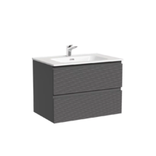 Тумба под раковину Sancos Folk FL70GS, 70 см подвесная, с рельефным фасадом, Grey soft