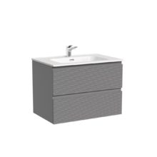 Тумба под раковину Sancos Folk FL70ES, 70 см подвесная, с рельефным фасадом, Ergraut soft