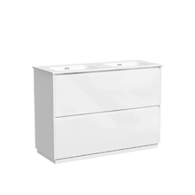 Тумба под сдвоенную раковину Sancos Libra Floor LB120F-2W, 120 см, напольная, цвет белый глянцевый