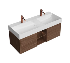 Тумба под раковину Kerama Marazzi Grande, GR.120.2.SNUT, 120 см, подвесная, с подсветкой, цвет коричневый