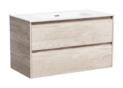 Тумба под раковину Sancos Libra LB90EG, 90 см, подвесная, цвет дуб галифакс натуральный