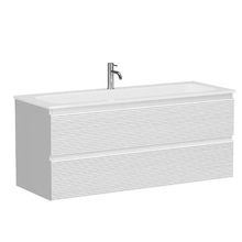 Тумба под раковину Sancos Folk FL120W, 120 см, подвесная, с рельефным фасадом, цвет bianco