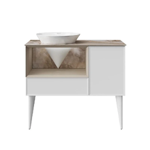 Тумба под раковину Kerama Marazzi Cono CO.97LIM, 100 см, подсветка ниши, белая матовая/лимо