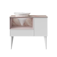 Тумба под раковину Kerama Marazzi Cono CO.97MAL, 100 см, подсветка ниши, белая матовая/мальва