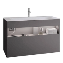 Тумба под раковину Keuco Stageline 32872290100, 100 см, с подсветкой, 1 ящик, цвет инокс матовый