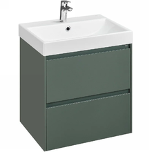 Тумба под раковину Roca Ona 60 см, A857613513, 2 ящика, подвесная, цвет зеленый матовый