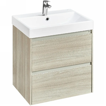 Тумба под раковину Roca Ona 60 см, A857613512, 2 ящика, подвесная, цвет светлый дуб