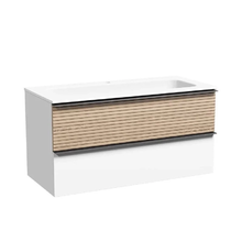 Тумба под раковину Sancos Delta 100 см, подвесная, цвет дуб светлый/белый матовый, DL100W