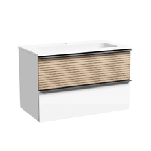 Тумба под раковину Sancos Delta DL80W 80 см, подвесная, цвет дуб светлый/белый матовый