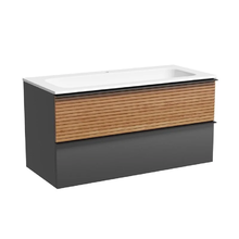 Тумба под раковину Sancos Delta 100 см, подвесная, цвет дуб красный/графит, DL100GR