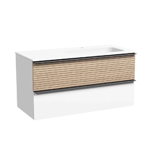 Тумба под раковину Sancos Delta 100 см, подвесная, правая, цвет дуб светлый/белый матовый, DL100RW