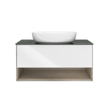 Тумба под раковину Kerama Marazzi Plaza Modern 100 см, подвесная, с открытой полкой, белая, PLB.M.100.1.WHT