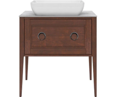 Тумба под раковину Kerama Marazzi Plaza Classic Neo 80 см, напольная, ящик 1+1, цвет орех матовый, PL.CN.80.1+1.NUT.M