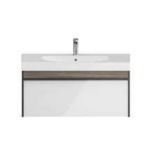 Тумба под раковину Kerama Marazzi Modula 100 см, подвесная, с ящиком, цвет арабика/белый, MOD.100.1+1AR