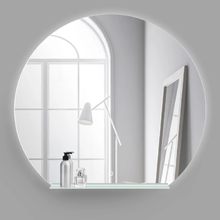 Зеркало BelBagno 90 x 90 см со встроенным светильником, сенсорным выключателем и полкой, SPC-RNG-900-LED-TCH-MENS