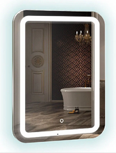 Зеркало Azario Мальта New 55 x 80 см, с LED подсветкой, диммер, сенсорный выключатель, подогрев, часы, белый, LED-00002380