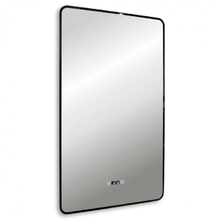 Зеркало Abber See AG6114SWHB, 60 см, с подсветкой, датчик движения, подогрев, часы, цвет черный