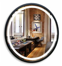 Зеркало Azario Манхэттен-лофт D77 см, с LED подсветкой, диммер, сенсорный выключатель, черный, LED-00002428