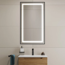 Зеркало BelBagno Kraft SPC-KRAFT-500-900-SENS-AL, 50 см, с LED подсветкой, с сенсорным выключателем, цвет рамы черный