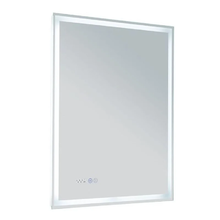 Зеркало Aquanet Оптима 288963, 60 см, с LED подсветкой, часами, цвет белый матовый