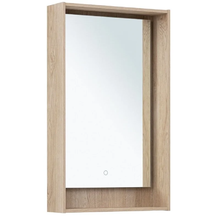 Зеркало Aquanet Милан 336402, 50 см, с LED подсветкой, цвет дуб светлый