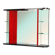 Зеркало Bellezza Рио 4613615060213, 90 см, с подсветкой, инфракрасный выключатель, цвет красный/черный