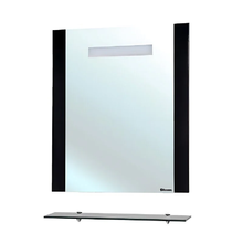 Зеркало Bellezza Берта 4610715050045, 90 x 80 см, LED-подсветка, с полкой, цвет черный