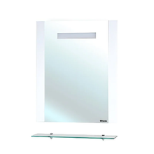 Зеркало Bellezza Берта 4610715050014, 90 x 80 см, LED-подсветка, с полкой, цвет белый
