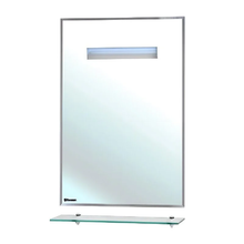 Зеркало Bellezza Ника 4613511050004, 70 x 80 см, LED-подсветка, с полкой, цвет белый