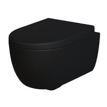 Подвесной унитаз Ambassador Abner 103T20201R-102T20201, безободковый, с сиденьем микролифт, цвет черный матовый