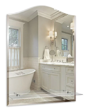 Зеркало Loranto Шанс-люкс 49 x 67.5 см с полкой, фацет, белый, 00000000425