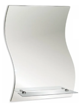 Зеркало Loranto Волна 00000030, 43 x 59 см с полкой, белый