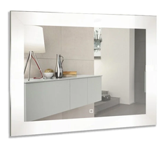 Зеркало Azario Норма 80 x 60 см, с LED подсветкой, диммер, сенсорный выключатель, подогрев, белый, ФР-00001040